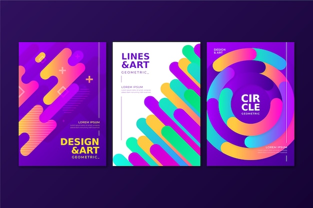 Abstract gradient shapes cover collection theme