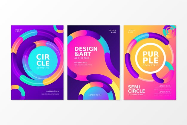 Abstract gradient shapes cover collection