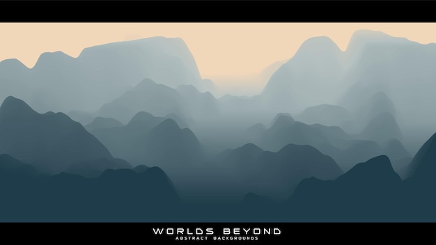 Free Vector abstract gray landscape with fog