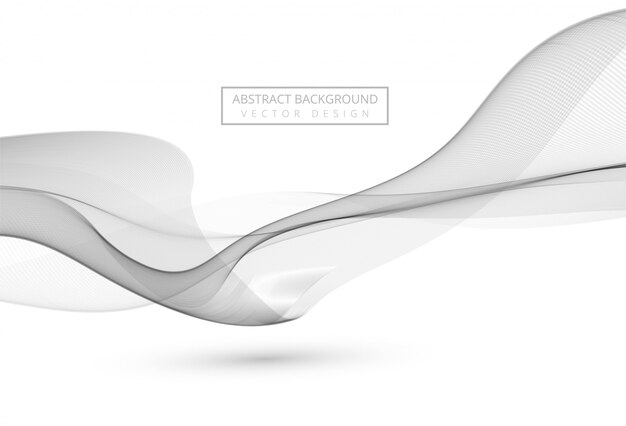 Abstract gray stylish flowing wave on white background