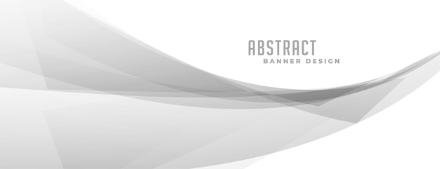 Free Vector abstract gray wavy shape on white banner 