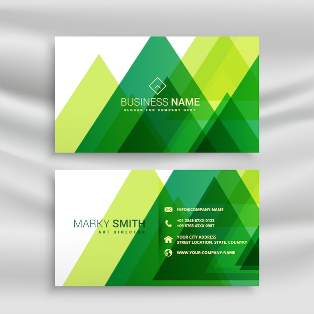 Free vector abstract green business card design