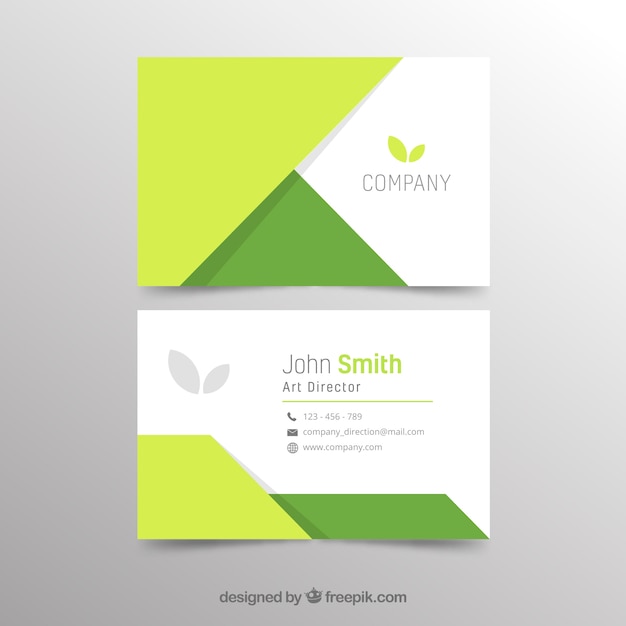 Free vector abstract green business card template