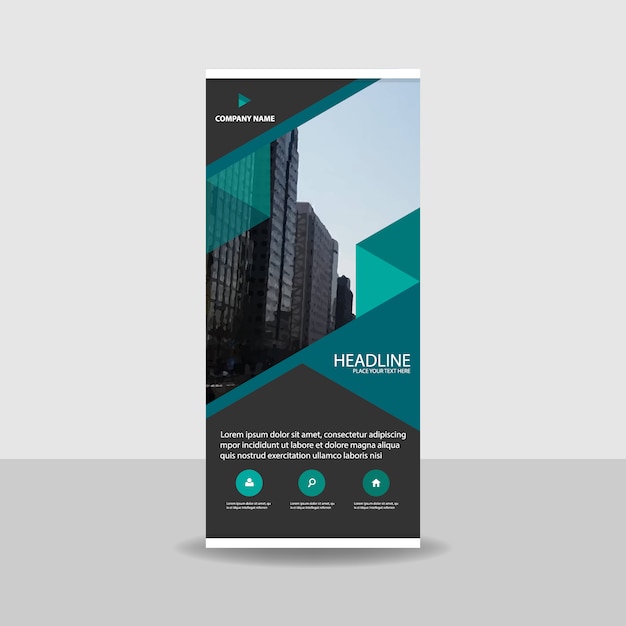 Free Vector abstract green commercial roll up banner