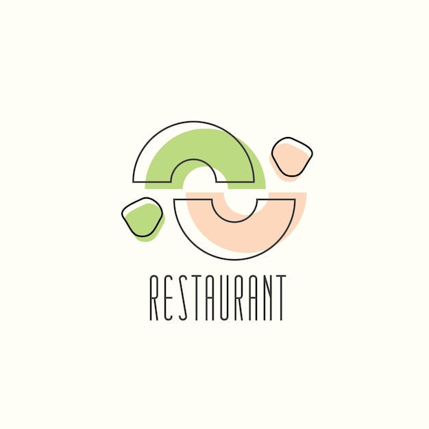 Abstract green and cream food logo