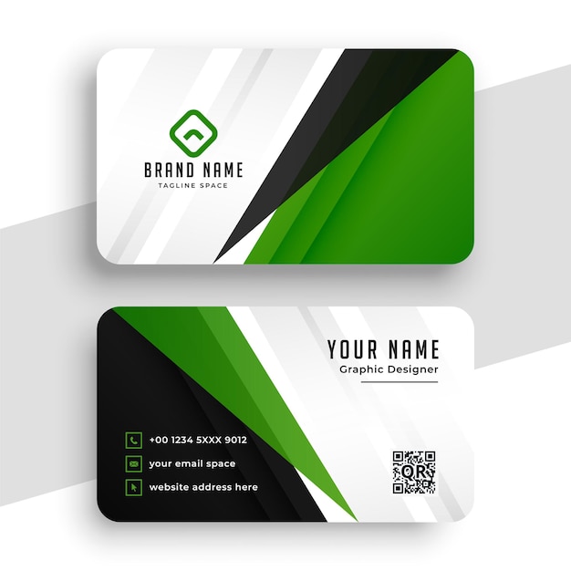 Free Vector abstract green modern business card templated design