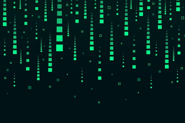 Free Vector abstract green pixel rain background