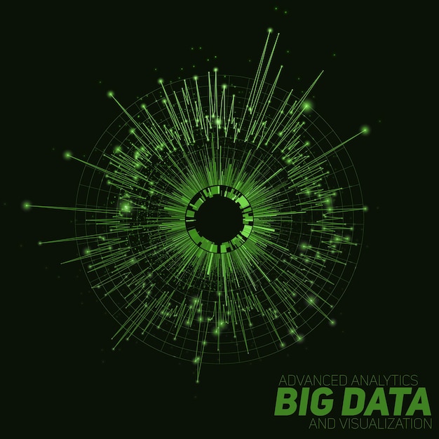 Free Vector abstract green round big data visualization.