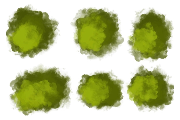 Free Vector abstract green splash watercolor set design