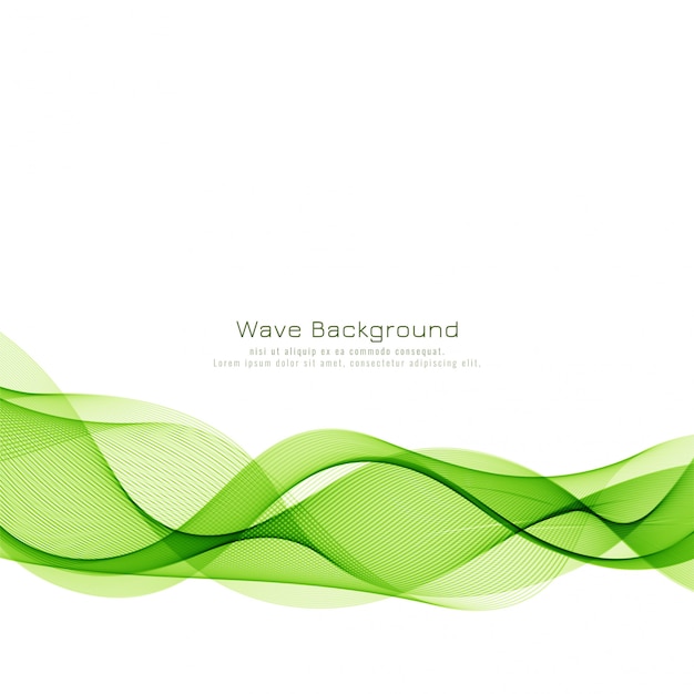 Abstract green wave business background