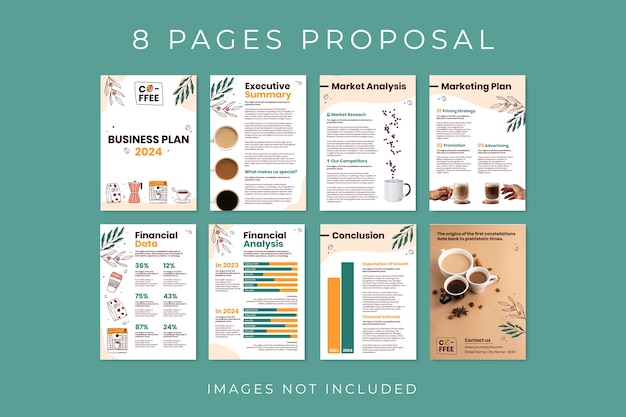 Free Vector abstract hand-drawn coffee shop small business proposal