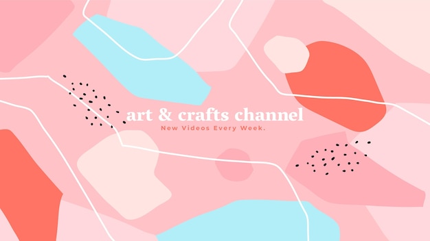 Free Vector abstract hand drawn craft youtube channel art