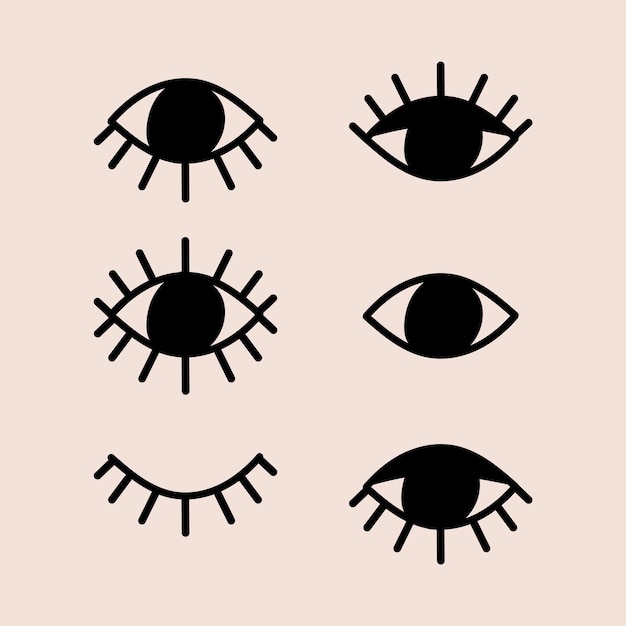 Free Vector abstract hand drawn eyes