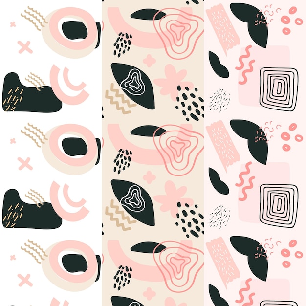 Free Vector abstract hand drawn pattern collection