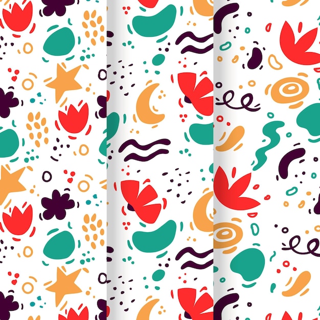 Abstract hand drawn pattern collection