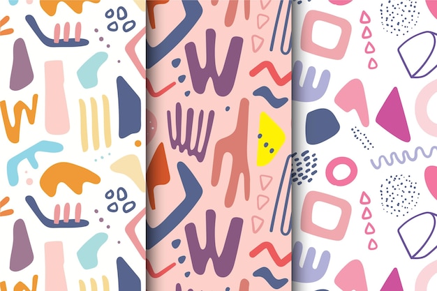 Abstract hand drawn pattern collection