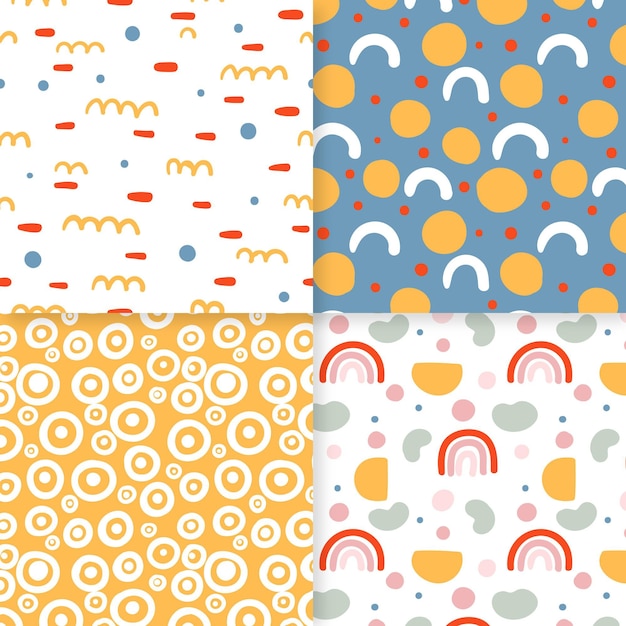 Abstract hand drawn pattern collection