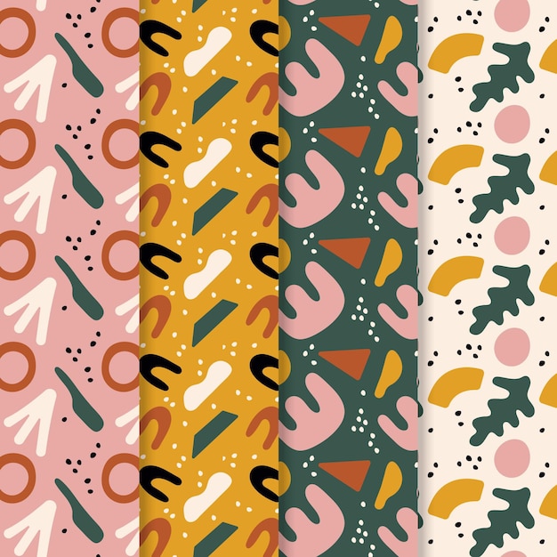 Free Vector abstract hand drawn pattern collection