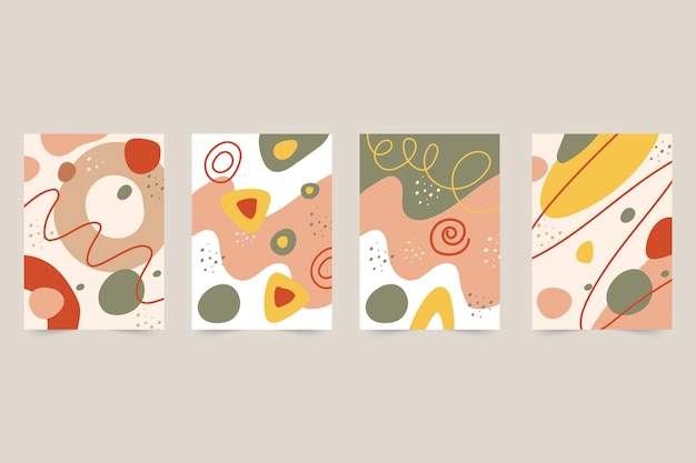 Free Vector abstract hand drawn shapes covers collection