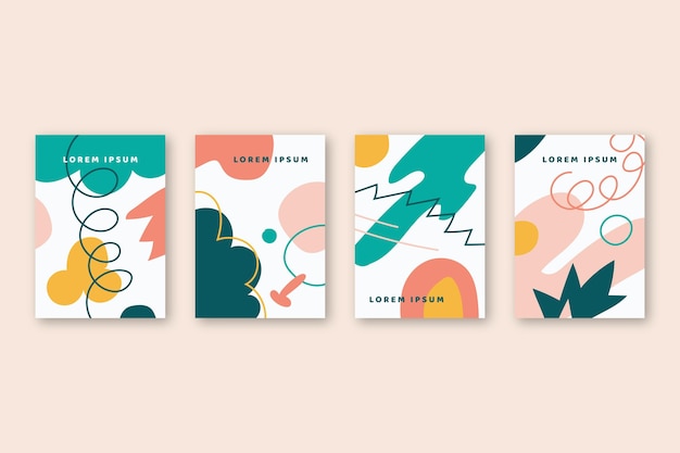 Abstract hand drawn shapes covers