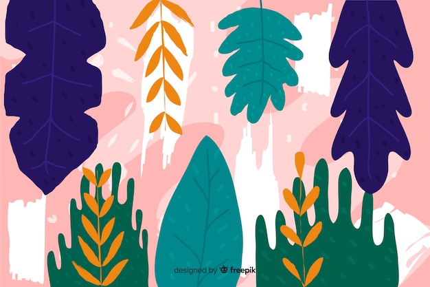 Free Vector abstract hand drawn tropical background