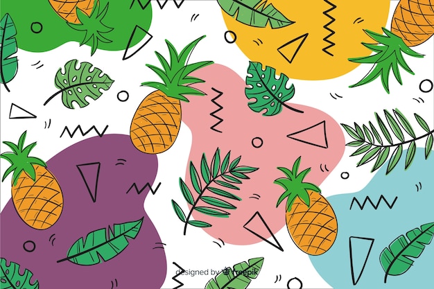 Free Vector abstract hand drawn tropical background