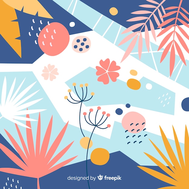 Abstract hand drawn tropical background