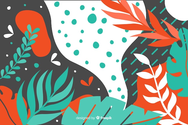 Abstract hand drawn tropical background