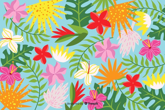 Abstract hand drawn tropical background