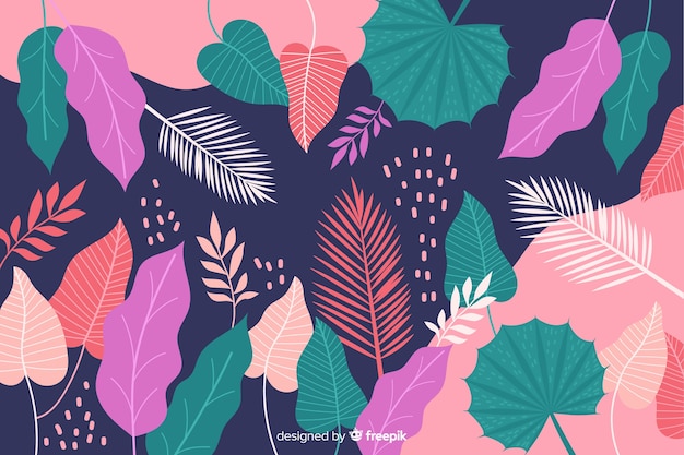 Abstract hand drawn tropical background