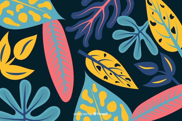 Abstract hand drawn tropical background