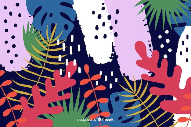 Free Vector abstract hand drawn tropical background