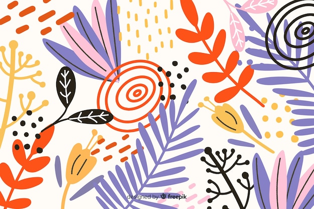 Abstract hand drawn tropical background