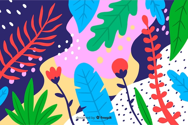 Abstract hand drawn tropical background