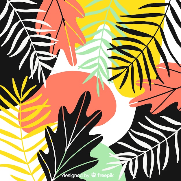 Abstract hand drawn tropical background