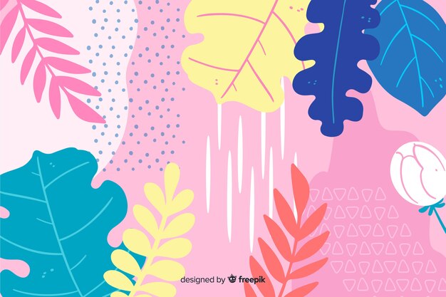 Abstract hand drawn tropical background