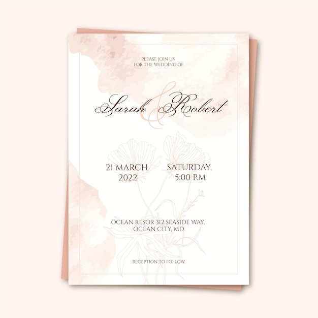 Free Vector abstract hand drawn wedding invitation