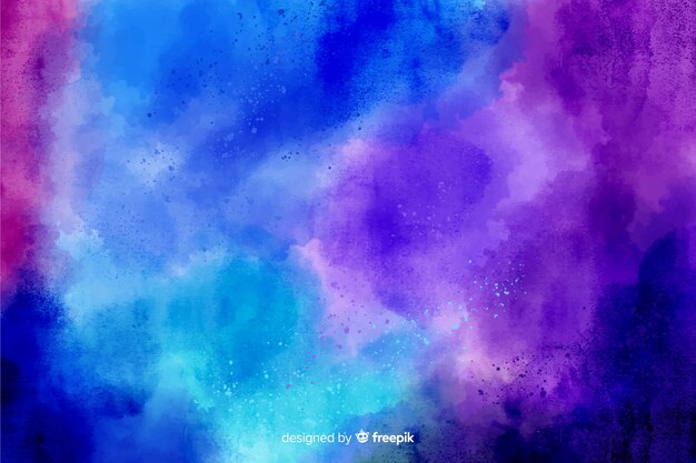 Abstract hand painted background with cool colors