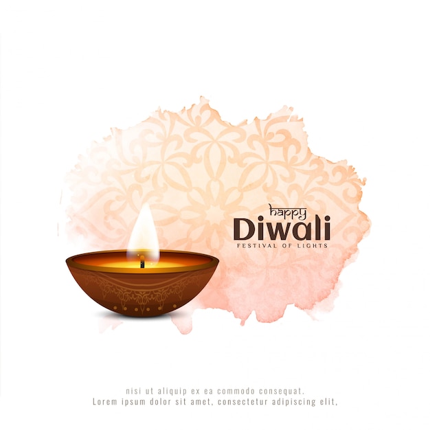 Abstract Happy Diwali festival watercolor background