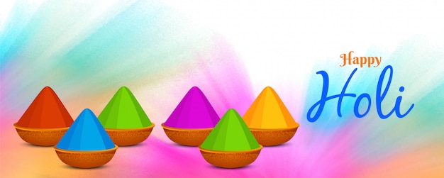 Free Vector abstract happy holi banner design