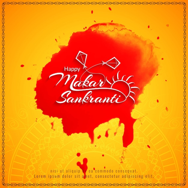 Abstract Happy Makar Sankranti religious background