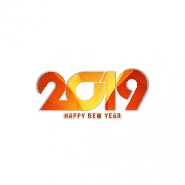 Abstract Happy New Year 2019 stylish text background