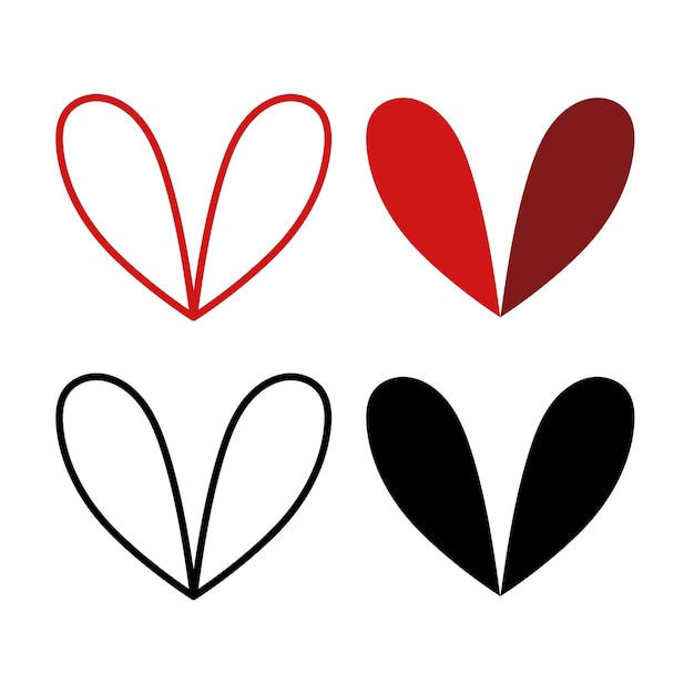 Free Vector abstract hearts set