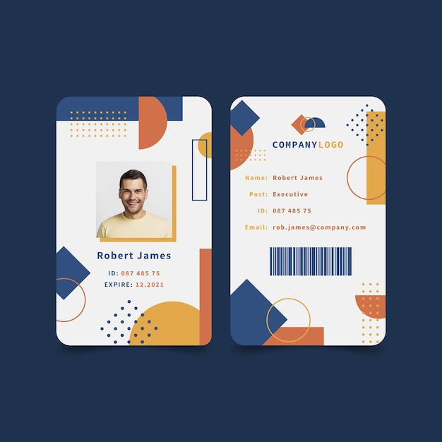 Abstract id cards collection template with picture