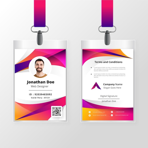 Abstract id cards template concept