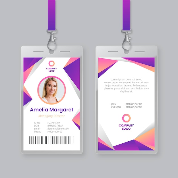 Abstract id cards template concept