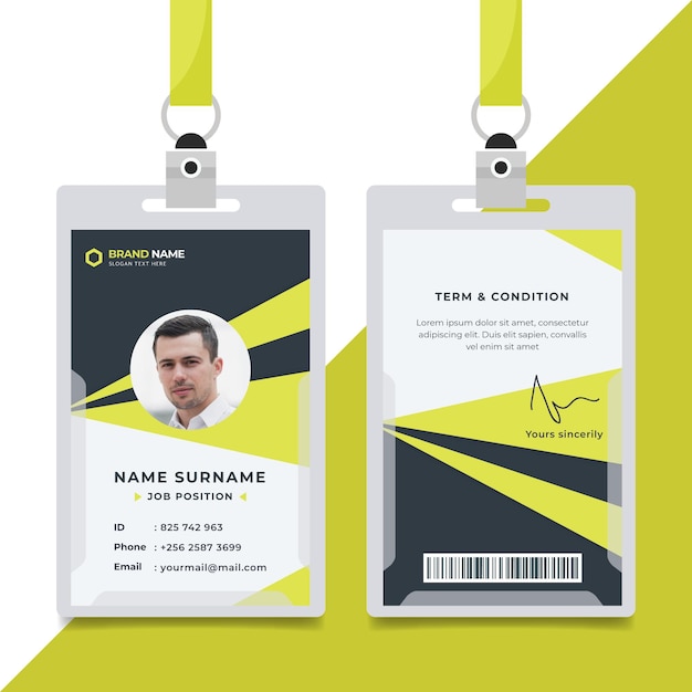 Abstract id cards template concept