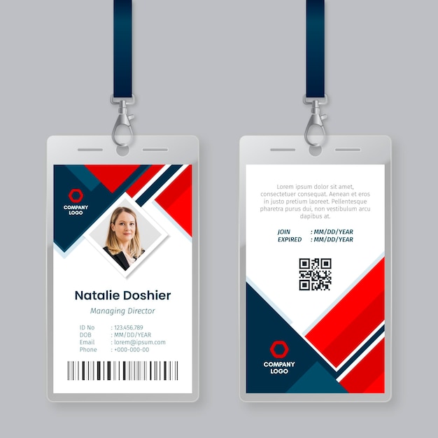 Abstract id cards template concept