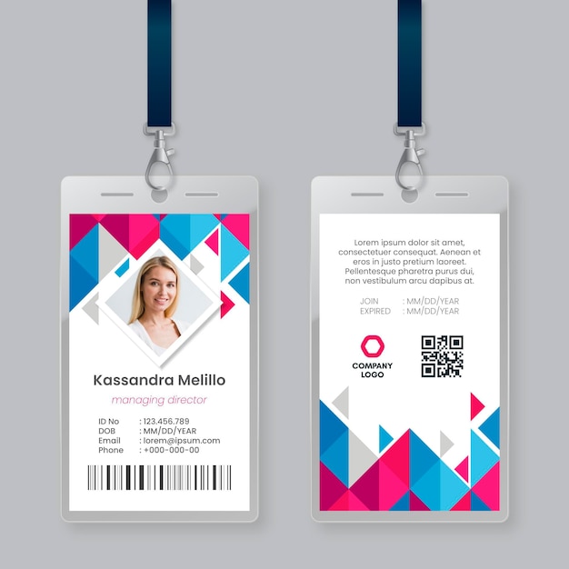 Abstract id cards template with photo