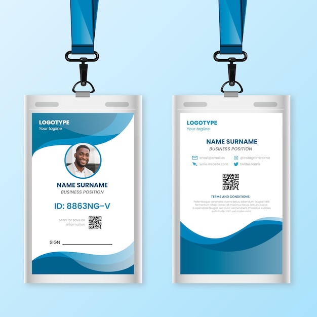 Abstract id cards template with photo